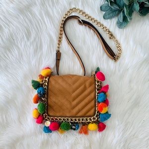 NEW Colorful Pom Pom Crossbody Bag
